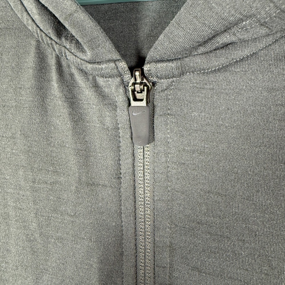 Nike Yoga Jacket Mens Medium Gray Full Zip Hoodie Gym Training Stretch - Picture 4 of 11